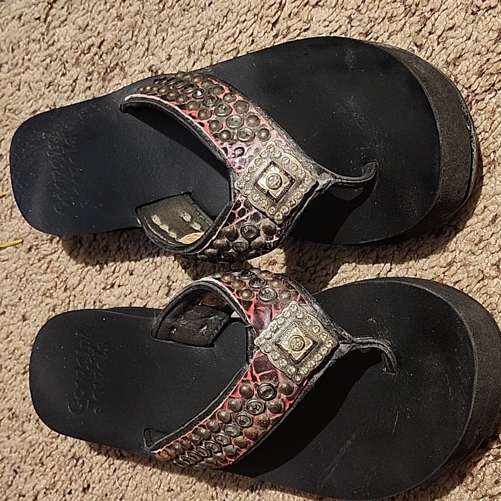 Cowgirl Jewels Swarovski Crystal Flip Flops Sandals size 9/10